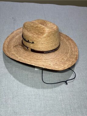 EUC Straw Cowboy Hat with Decorative Band